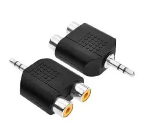 SeCro (2 Pack) 2 RCA Female to 3.5mm Aux Stereo Male Jack Connector Covered AV Video Y Splitter Cable Adapter