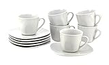 zeitloses Design 6er Set Kaffeetasse 18cl mit Kaffeeuntertasse 14,5cm Atrium