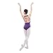Produktbild raptas (TM) NEU ärmellos Drucken Chiffon Splice Dance Kleidung Erwachsene Mädchen Frauen Ballett Dance Gymnastikanzug Slim, violett, L