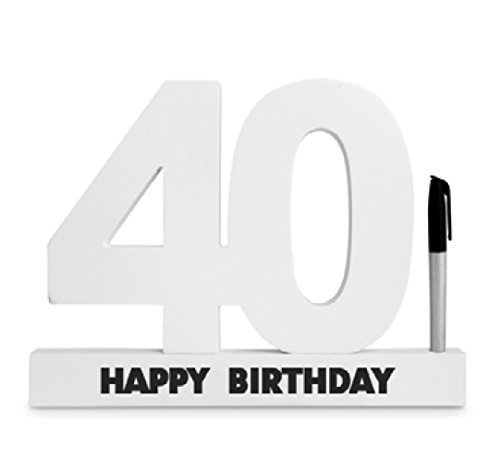 Happy 40th Birthday Wooden Signature Number - Landmark SIGN IT by Gifts