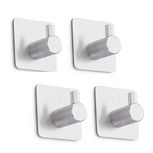 NNIUK 4 Pezzi Ganci adesivi Acciaio inossidabile impermeabile singoli portasciugamani bagno per camera da letto cucina dell'hotel