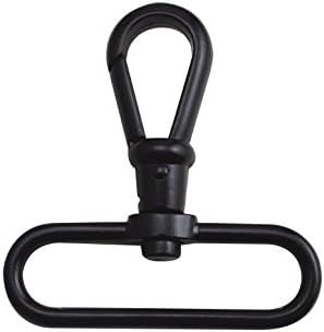 Ruihai Black 2" Inside Diameter Oval Ring Round Head Hook Lobster Clasps Swivel Snap Buckle Pack of 4