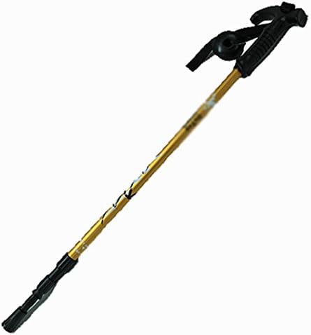 MONEYY Ultra-light climbing income self-locking telescoping retract outdoor jianxing third interception straight shank/winding handle mountain climbing, cane