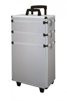 COMAIR – Silver Aluminium Case on Wheels Hairdressing Hairdresser Silver Aluminium Case on Wheels