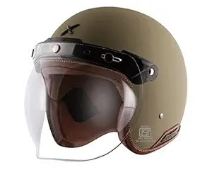 axor Retro Jet Leather Dull Desert Storm Helmet- Medium size (Dull Desert Storm)