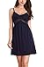 Price comparison product image Giorzio Women Lace Chemise Strappy Nightie Nightdress Nightgown Nightwear Sleepwear V Neck (Blue,M)
