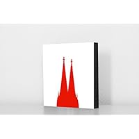 Köln Bild - Domspitzen rot auf weiss 14x14cm, MDF, Geschenk, Deko, Dom