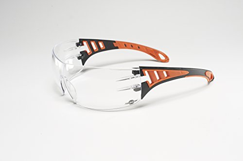 ToolFreak-Rip Out Sicherheitsbrille in sportlichem Style mit Schaumstoffpolsterung für Männer & Frauen | Augenschutz mit umlaufendem, stoßfestem Gestell und Gläsern | Mit antikratz- und antibeschlag-Beschichtung bearbeitet | Verbessert die Sicht und schützt vor UV | Abnehmbares Kopfband | Enthält Reißverschluss-Tasche und Mikrofaser-Reinigungstuch | RC - 6