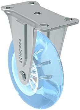 Schioppa, FL 310 GEL Blue, 3" (75 mm) Rigid Non-Brake Caster, Non-Marking Polyurethane Wheel, 100 lbs, Plate: 2 x 2-1/2" (BH 1 x 2")
