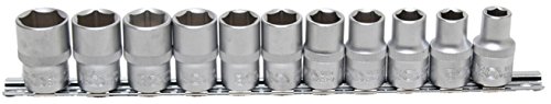 BGS 9106 | Steckschlüsselsatz 1/2 Zoll | Sechskant Nüsse 11-tlg. Set | 10-21mm Steckschlüsseleinsätze