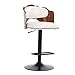 Produktbild Barhocker, Barstühle Metal Base - Barber Shop Sessellift 18,9 Zoll Sitzbreite Gegenhöhe Drehstuhl Home Indoor Outdoor High Stool (Color : White)