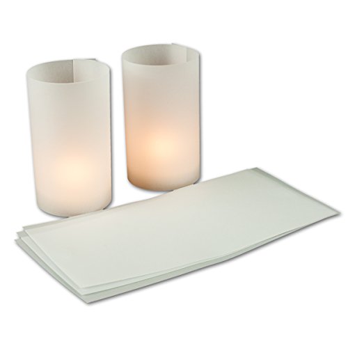 10 Stück // Teelicht-Karte / Windlichtkarte aus transparentem Kartonpapier – Weiß-Transparent – // bemalbar und bedruckbar! - 2