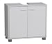 Produktbild FineBuy Design Waschbeckenunterschrank FB37117 Badunterschrank mit 2 Türen Weiß | Kleiner Schrank Badezimmer 60 cm Breit | Badschrank Waschbecken Stehend | Bad Aufbewahrung | Waschtischunterschrank