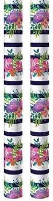 6m Female Floral Wrapping Paper Roll 2x3m - Navy Bright Flowers
