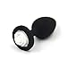Price comparison product image Butt Plug with Crystal Jewelry Smooth Touch Stainless Steel Bunny Tail Anal Plug No Vibration Anal Sex Toys for Woman Men Gay Rose Black