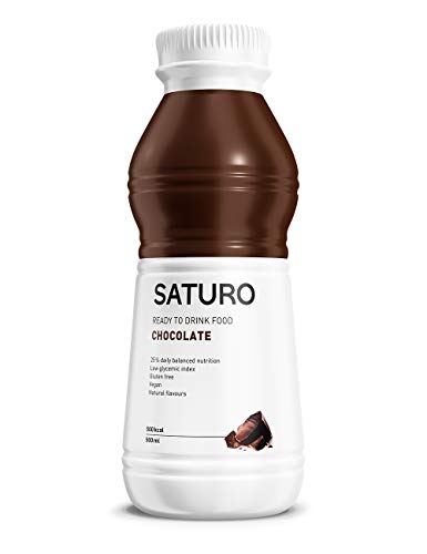 Batido Sustitutivo Saturo - Comida Sana Preparada y Vegana con Proteínas Isolate (Chocolate, 12 x 500 ml)