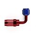 Produktbild 90 Grad gerade Swivel Öl/Kraftstoff/Gas Linie Schlauchende Wiederverwendbare Male Fitting Universal Aluminiumlegierung männlich Adapter - rot & blau