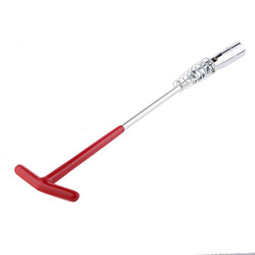 T-Griff Zündkerzenschlüssel, 16mm / 21mm Länge Auswählbar, verlängert od. normale Länge – Rot, 16mm, verlängert - 5