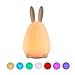Produktbild HHCC LED-Nachtlicht für Kinder/Kinder Kaninchenform Nette Nachttischlampe mit Warmweiß- und 7-Farben-Wechsel für Baby Erwachsene Kinderzimmer Schlafzimmer