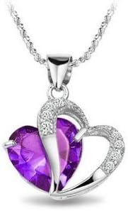 Rhodium Plated Heart Shape Pendant Necklace Including Singapore Chain '18 inch
