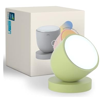 Olly Light Therapy Lamp. Daily Sunlight To Sleep Well, Day Night, Uv-free, Rechargeable And Portable, 2step Brightness Mode, 25minutes Automatic Timer (day-mellow Lime)