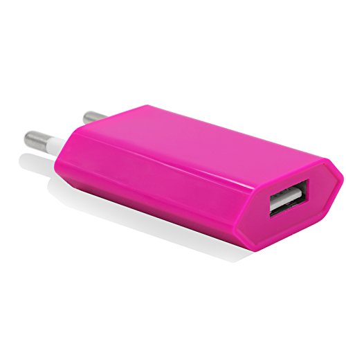 Original COVERLOUNGE – 2in1 Ladeset mit Micro USB Kabel / Datenkabel / Ladekabel [3m] & Slim Netzteil USB universal Adapter [1.0A] für alle Samsung Smartphones mit Micro USB Anschluss | Farbe: pink | Länge: 3 Meter / 3m - 4