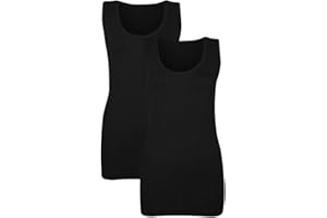 CHAAL 2 Women's Ribbed Cotton Vest Tank Top Stretchy Casual Shirt Classic Vest Woman Summer Vest Ladies Sleeveless Cotton Camisole T-Shirt Style Multipack Tank Top (Pack 2)