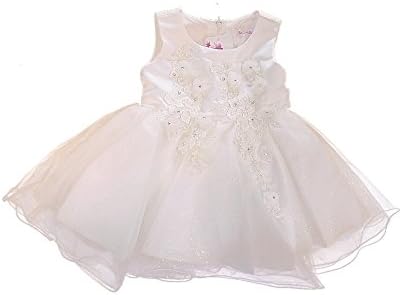 Baby Girls Christening Baptism Wedding Birthday Party Sparkle Dress with 3D Flower (24 months)