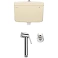 SHRUTI Combo Product PVC Dual 9.Liter + 3.Liter Capacity Center Push Flushing Cistern Flush Tank Ivory with Free SHRUTI PVC Health Faucet Jaguar Type & Abs Chrome Plated Stand - 2252 Ivory-1171