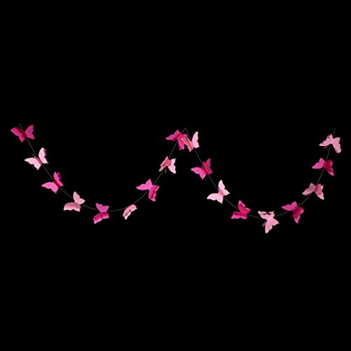 MagiDeal Papier Schmetterling Bunting Banner Girlande Hochzeit Zimmer hängen Dekor – Rosa, 2,8 m - 5