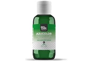 AZUCREN Colorant Alimentaire Patisserie Concentré Nourriture - Couleurs Alimentaires pour Gâteau Cuisson, Décoration Glaçage, Macaron, Biscuit, Bonbon, Sucre et Chocolat- 50 G (vert)