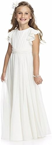 Pnehewery Fancy Chiffon Flutter Sleeves Flower Girl Dresses Communion Party Dresses