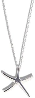 Noble Pendant 925 Silver Plated Necklace 46 cm R087 with Sea Star