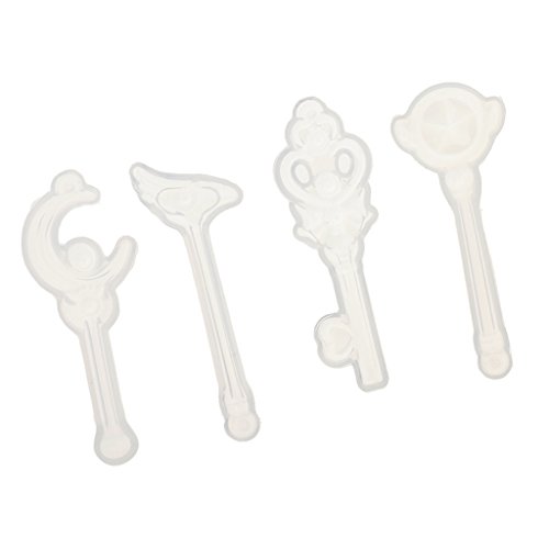 MagiDeal 4 Stück Magic Stick Silikon Anhänger Formen Schmuck Machen Werkzeuge Mit Loch