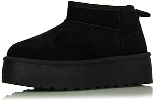 Procity Damen Stiefeletten Warm Gefüttert Plateau Boots mit der Profilsohle