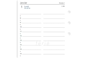 Lot Filofax Recharge 2024 Personal Français 1 Jour Par Page + Index Adhésif Blumie (Personal)