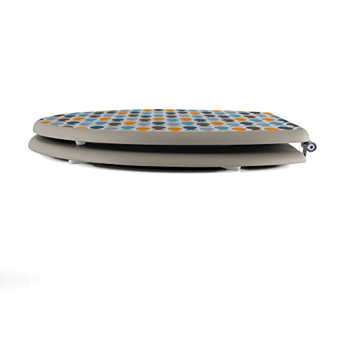 banjado – taupe Design Toilettendeckel WC Sitz Brille 36m x 5cm x 45cm mit Motiv Bunte Fische - 6