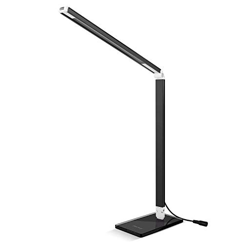 Preisvergleich Produktbild LED Schreibtischlampe Deckey Schreibtischlampe 3 Heiligkeitsstufe LED Tischlampe 6W dimmbar Schreibtischleuchte Leselampe (Schwarz) [Energieklasse A++]