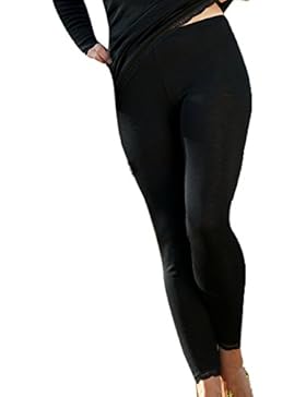 Damen Leggings mit Spitze, Wolle Seide, Engel Natur, Gr. 34/36 - 46/48