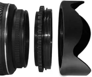 Hanumex 58MM Reversible Flower Lens Hood for CANON REBEL (T5i T4i T3i T3 T2i T1i XT XTi XSi SL1), CANON EOS (700D 650D 600D 550D 500D 450D 400D 350D 300D 1100D 100D 60D 1150D 1200D 1300D 18-55MM LENS 55-250MM LENS Lens Hood (58 mm, Black)