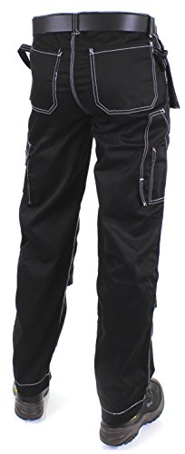 EDWIN Herren Arbeitshose / Bundhose mit Kniepolstertaschen Schwarz und Grau - 3