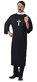 Priester Kostüm für Herren, Inklusive: Robe und Kollar, Ideal für Innen- und Außenveranstaltungen, Perfekt für Karneval oder Themenpartys