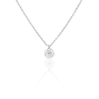 CLEOR Collier CLEOR en Argent 925/1000 et Cristal Blanc - Femme - 42 cm