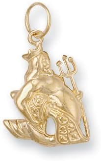 9ct Yellow Gold Aquarius Zodiac Pendant