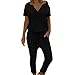Produktbild Damen Einfarbig Jumpsuit V-Ausschnitt Overall Lange Hose Yogogo Sexy Sommer Lose Yoga Leggings Bodycon Kurzer Strampler Bodysuit Übergröße Pants Hosen 3/4 Sport Fitness Leggins Dünne Sporthose