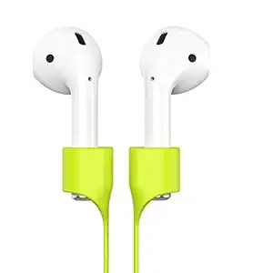 GadgetBite Anti-Lost Magnetic Strap Silicone Cable String for Apple Wireless Earphones 1 | Apple Wireless Earphones 2 | Apple Wireless Earphones Pro - Neon Green