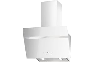 PKM Schräghaube Dunstabzugshaube S20-60 AWTY | 60 cm Breite | Glas | weiß | Touch Control | Abluft | Umluft