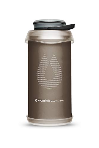 Hydrapak Unisex's Stash Flexible Bottle, Mammoth Grey, 1 Litre Hydrapak Unisex's Stash Flexible Bottle, Mammoth Grey, 1 Litre