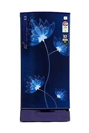 Godrej 200 L 4 Star Inverter Direct-Cool Single Door Refrigerator with Jumbo Vegetable Tray (RD EDGE 215D 43 TDI GL BL, Glass Blue, Base Stand with Drawer)