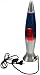 Produktbild Lavalampe Dekoleuchte Stimmungsleuchte mit Schalter 40cm 230V inkl. Leuchtmittel (Silbernes Gehäuse rotes Wachs blaues Wasser)